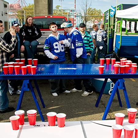 (48-tlg. Set) Party Becher Spiel Beer Pong Trinkspiel - Rot / Blau