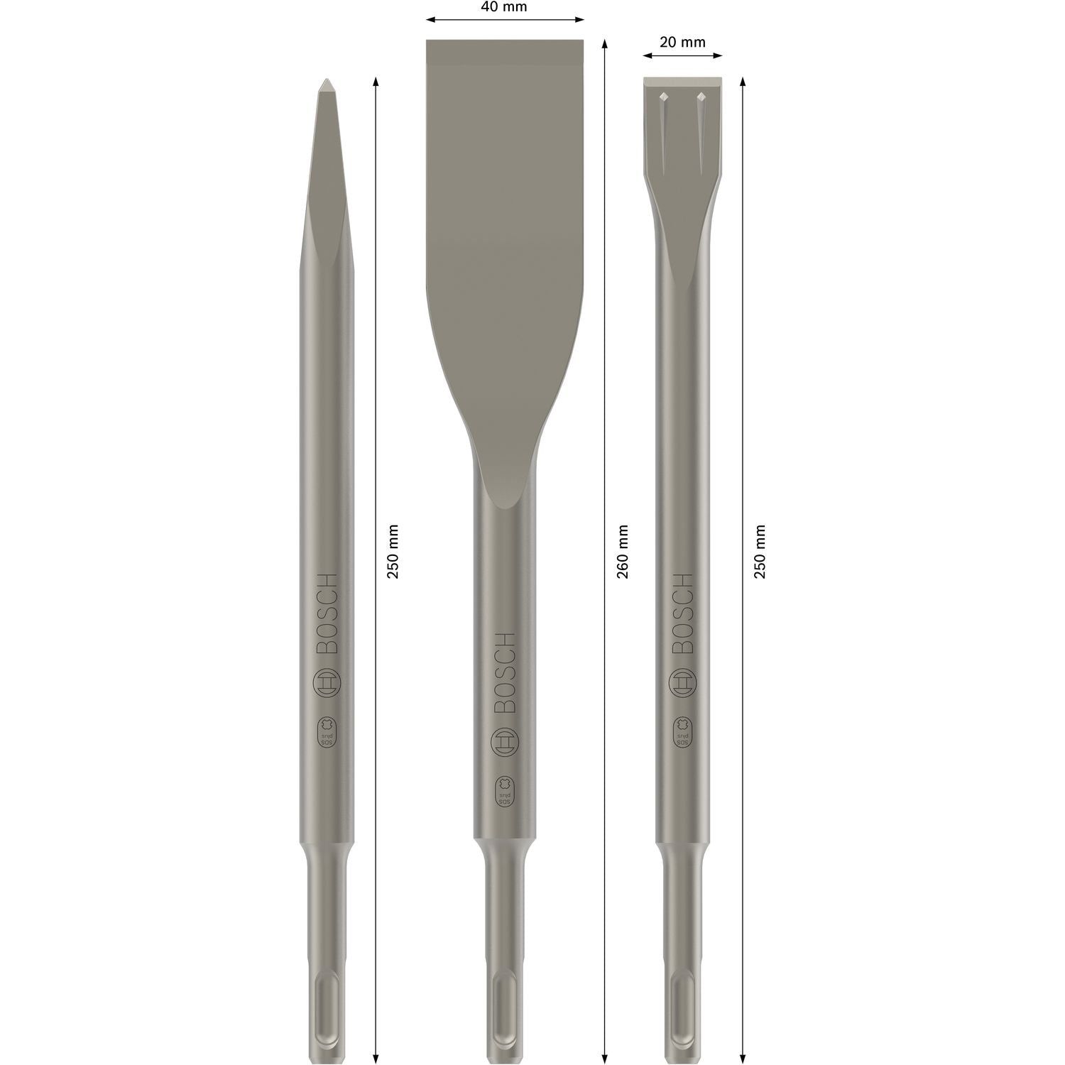 Bosch Professional Beitelset PRO SDS-Plus 3-delig - 2607019159