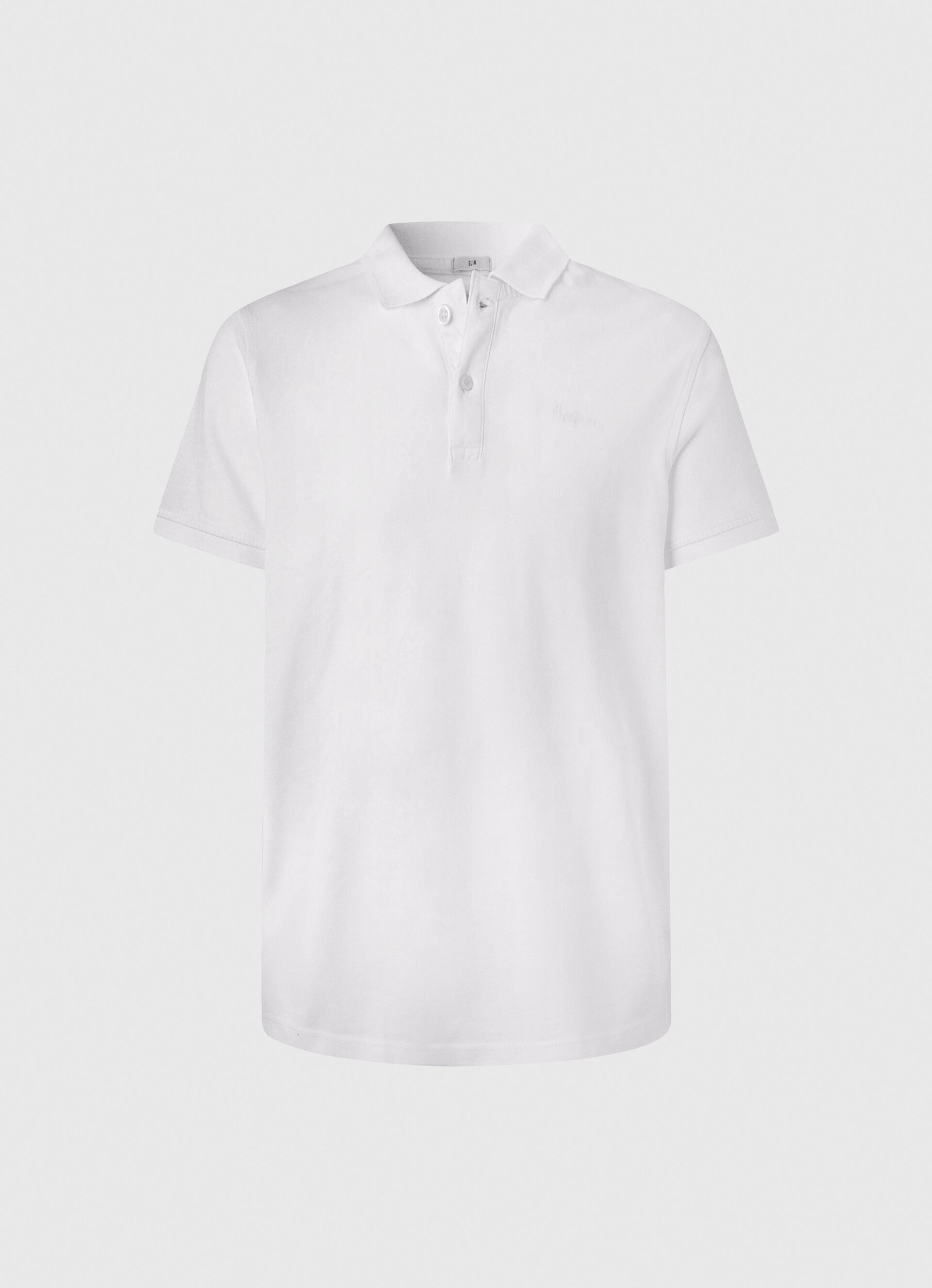 CAMISA POLO ALGODÃO PIQUÉ LOGOTIPO BORDADO - branco