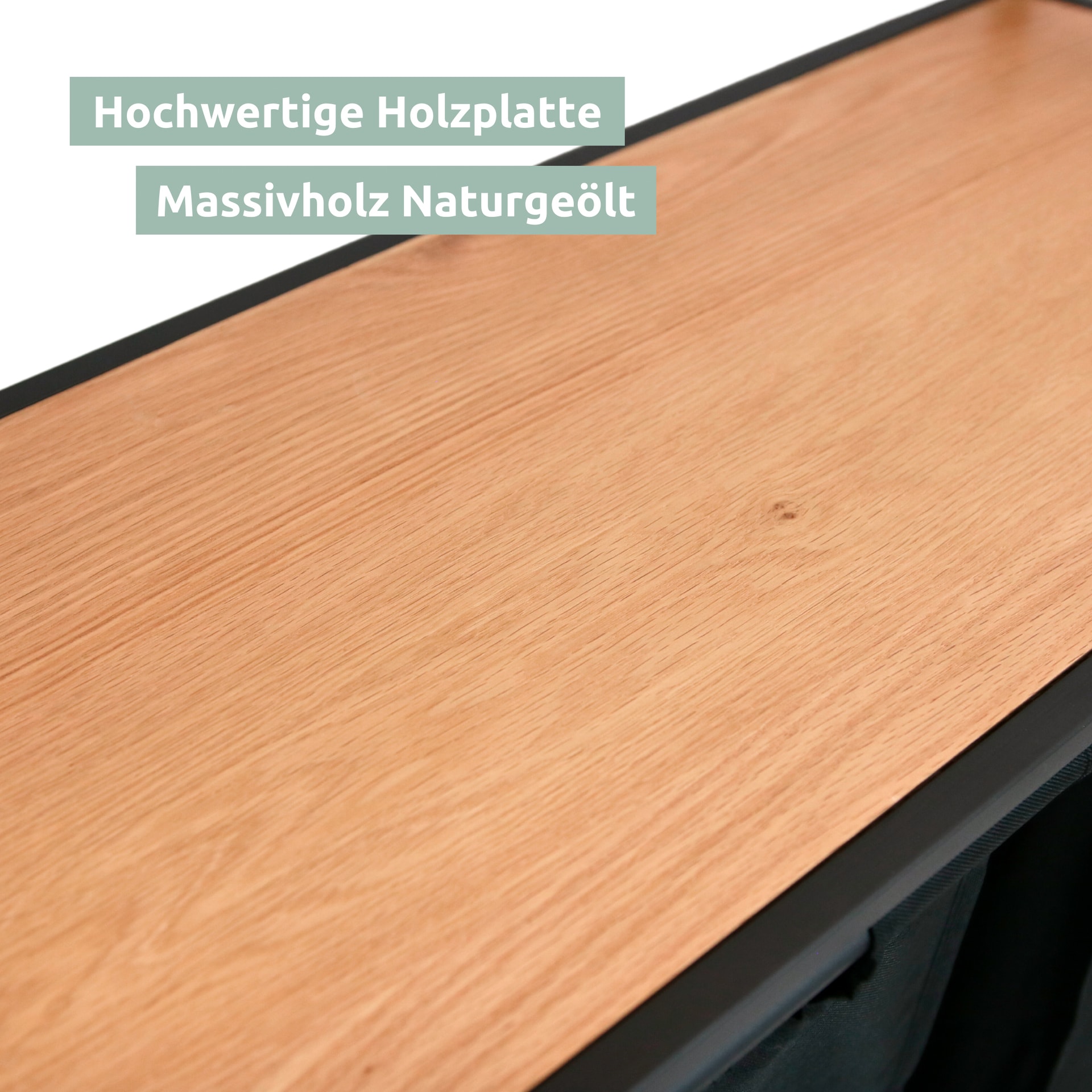 deluxe4home Wäschekorb mit 2 Fächern und Aufbewahrungsbox schwarz/Eiche-Dekor Natur braun