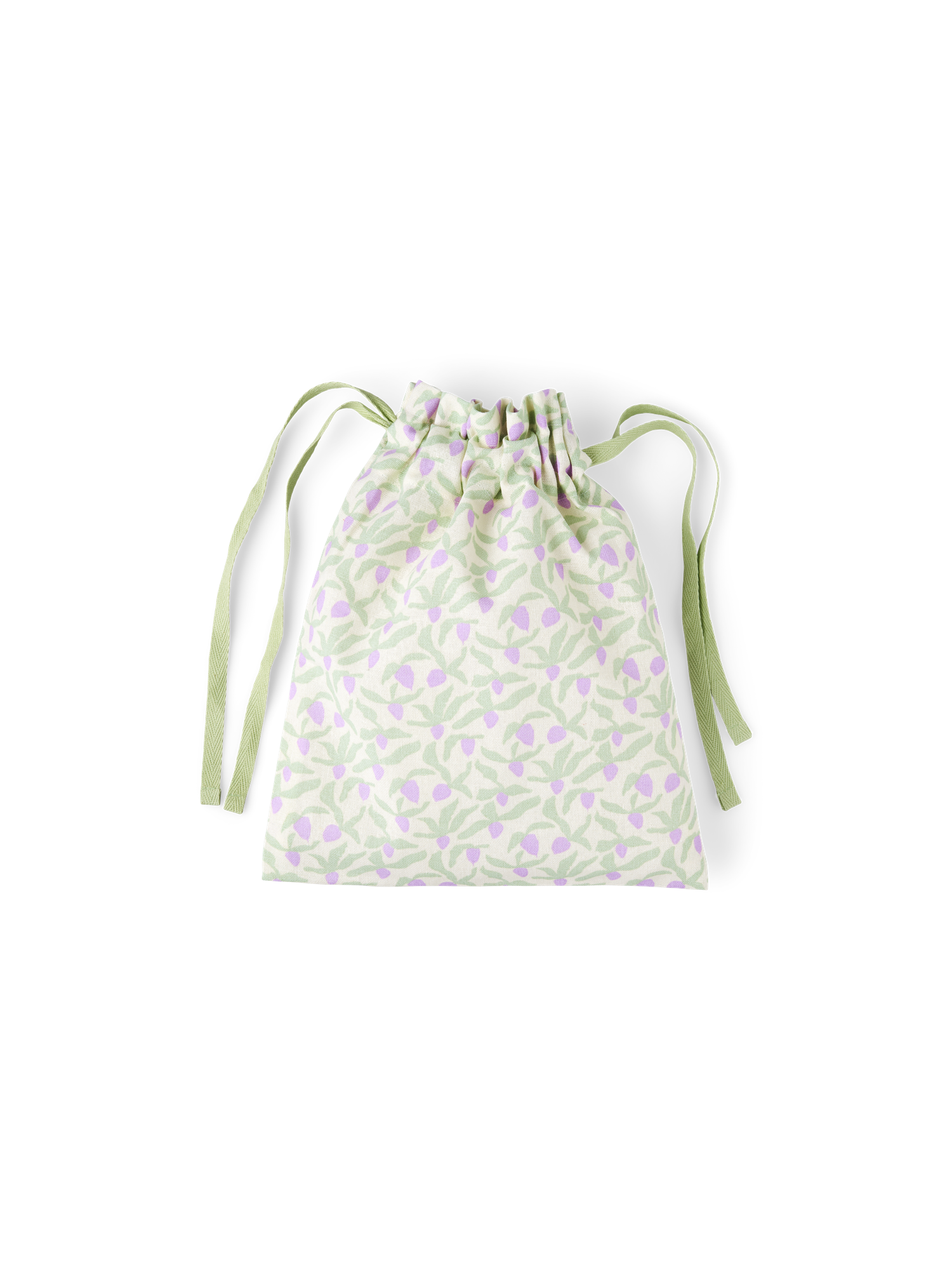 Gavepose i stof  | Bomuld. 25 x 30 cm. | Spring Green, Lilac