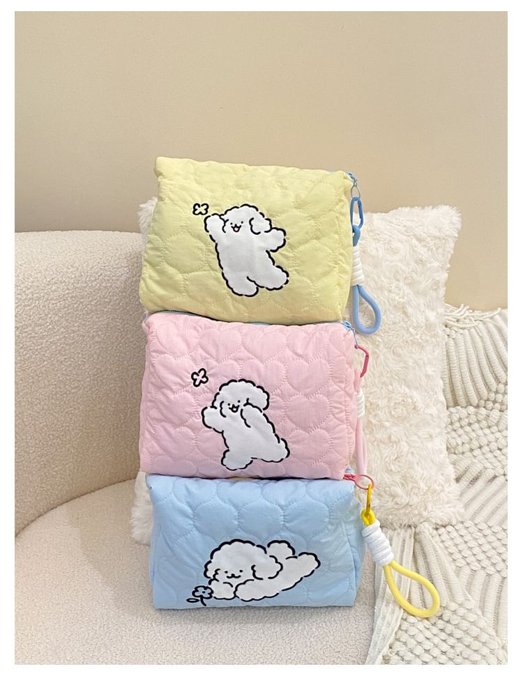 TangTangBags - Gewatteerde make-uptas met hondenprint
