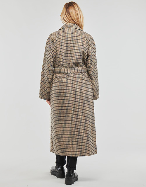 Only - ONLLIPA L/S LONG BELT CHECK COAT CC PNT - Noir