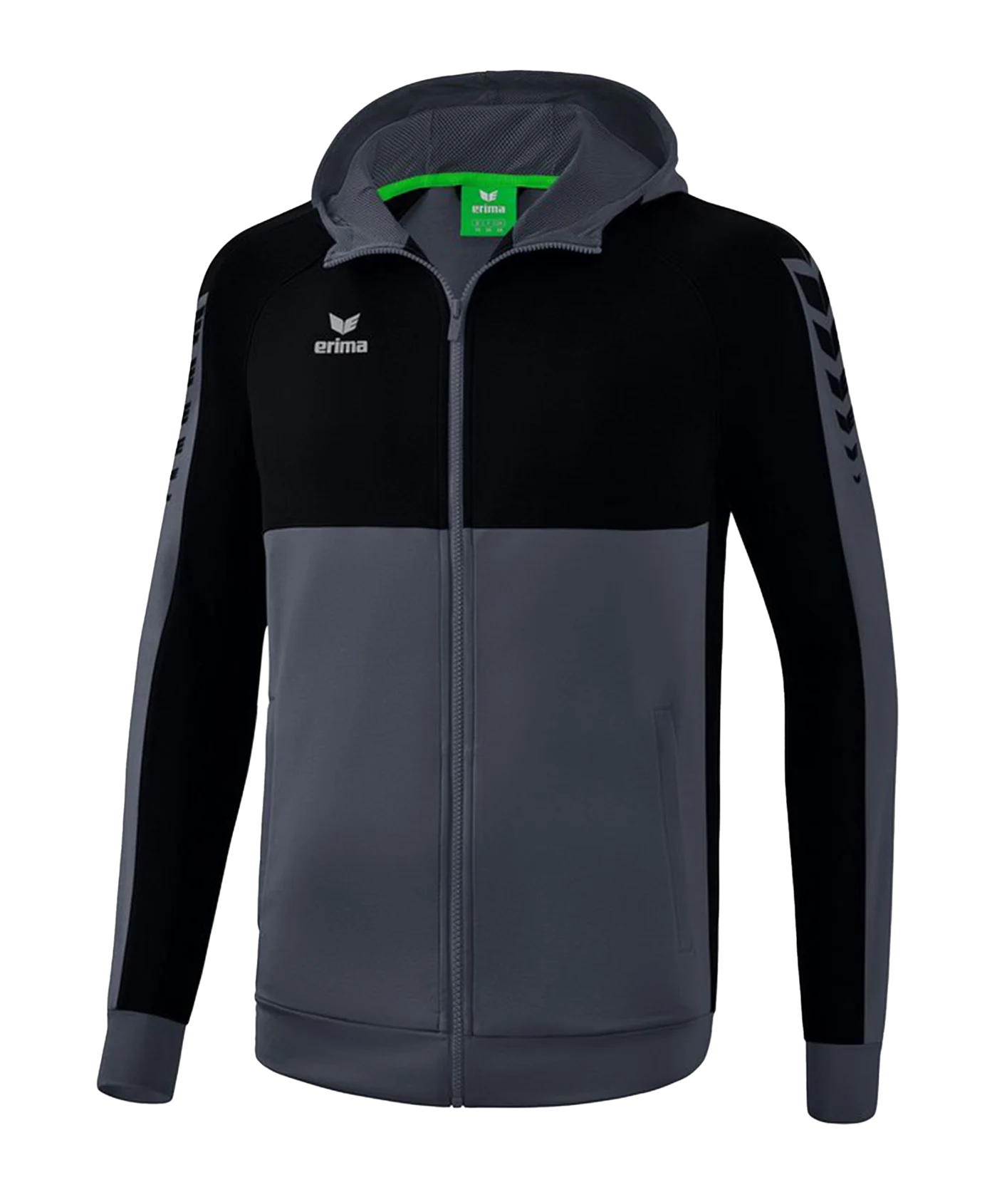 Erima SIX WINGS Kapuzenjacke Grau Schwarz