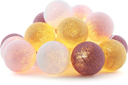Cotton Ball Lights lichtsnoer Bloom starter kit roze/oranje 7,4 m met 20 lampen