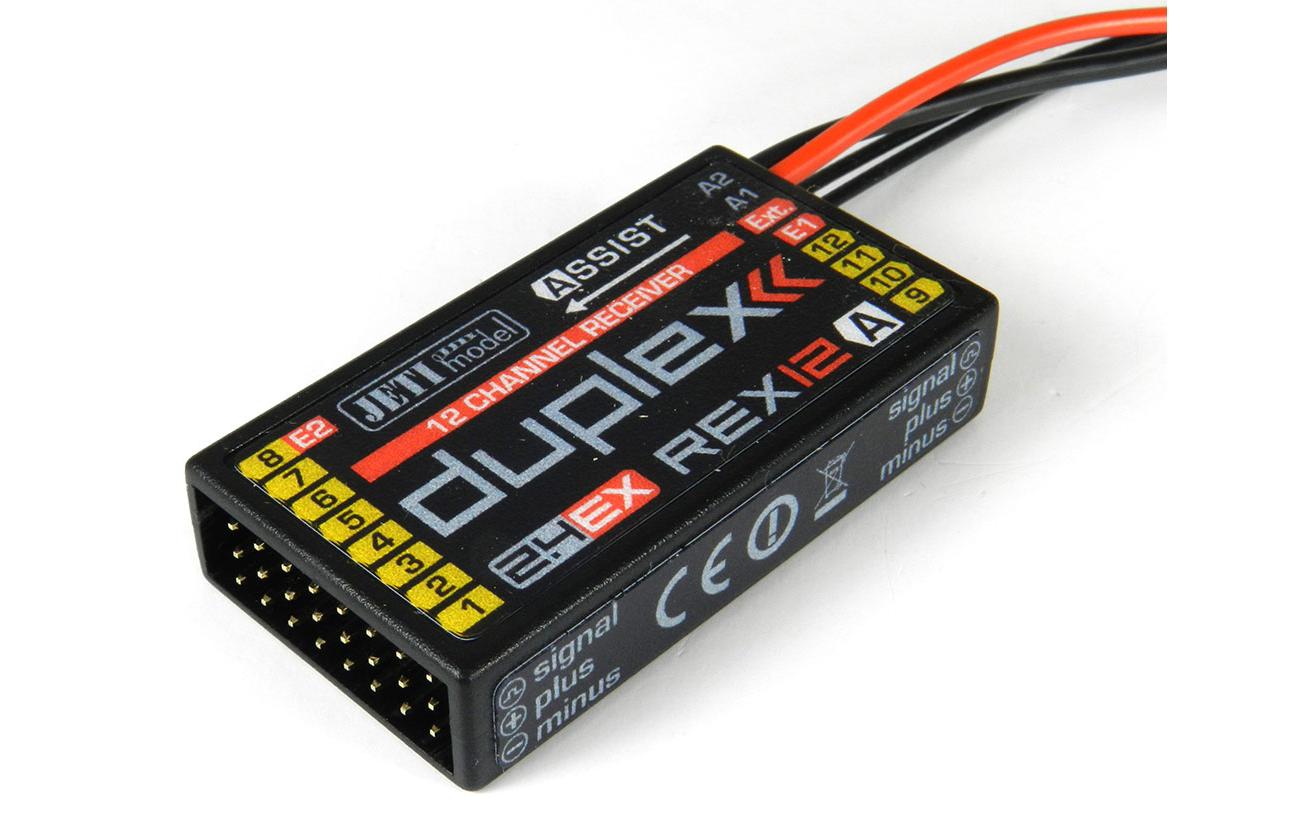 Empfänger Duplex REX 12 EPC Assist 2.4 GHz EX<br>Telemetrie-fähiger 12 Kanal Empfänger kompatibel mit Duplex 2.4 GHz EX und EX-Bus Protokoll