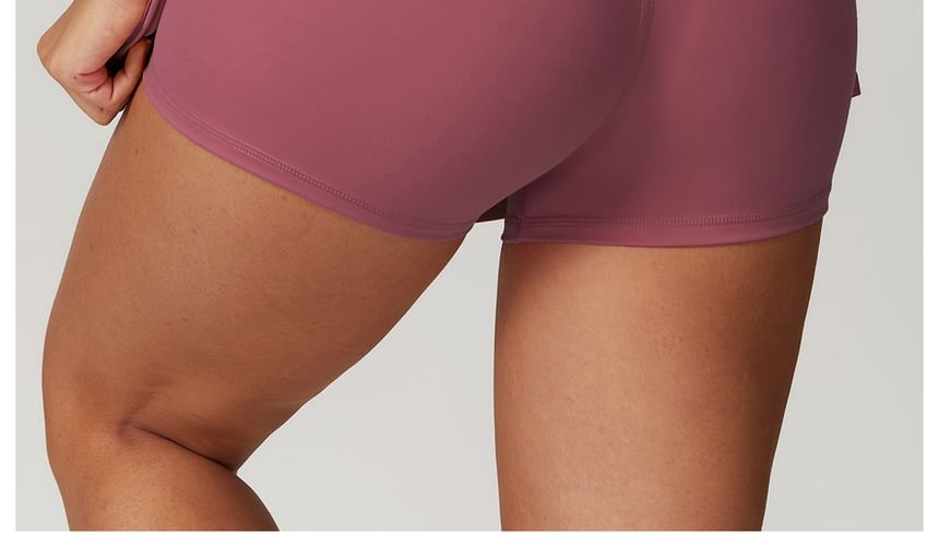 Skinniano - Hoge taille effen split mini A-lijn sportrok
