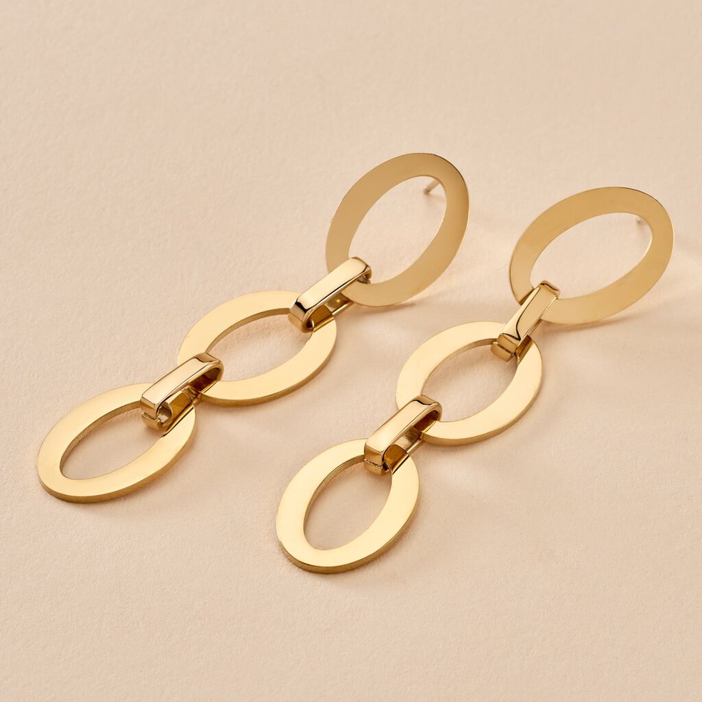 Boucles D'oreilles Pendantes Sprita Acier Doré