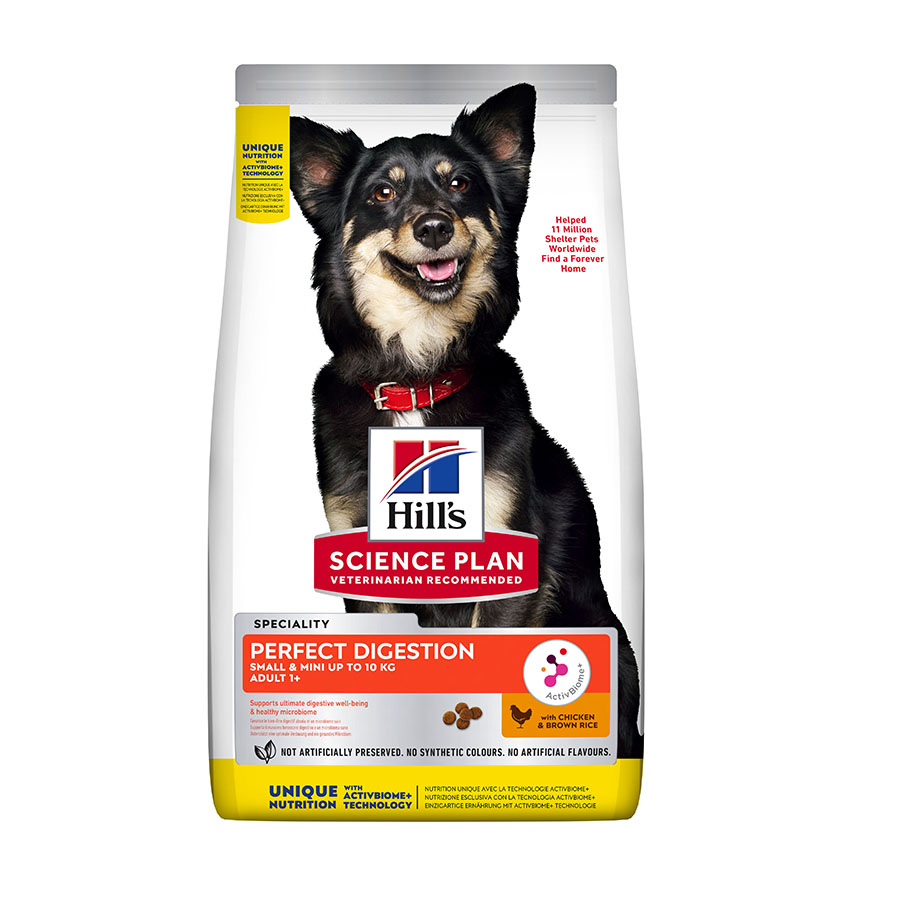Ração Hill's Science Plan Perfect Digestion para Cães Adultos de Pequeno e Mini Porte com Frango