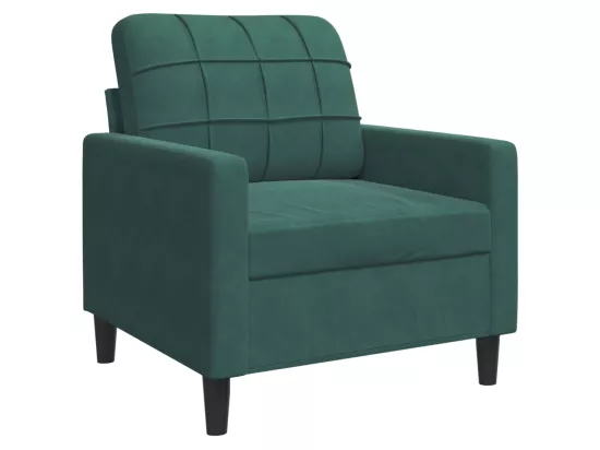 Ensemble de canapés 3 pcs avec coussins Vert foncé Velours