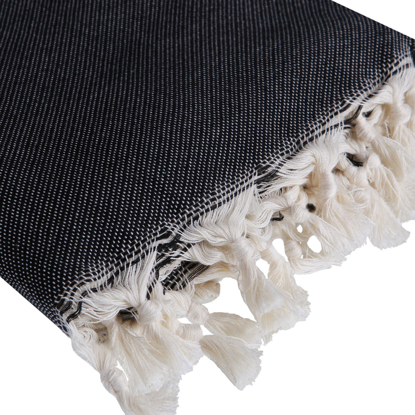 Febronie Fouta reversible Palmier noir - 100x200 cm