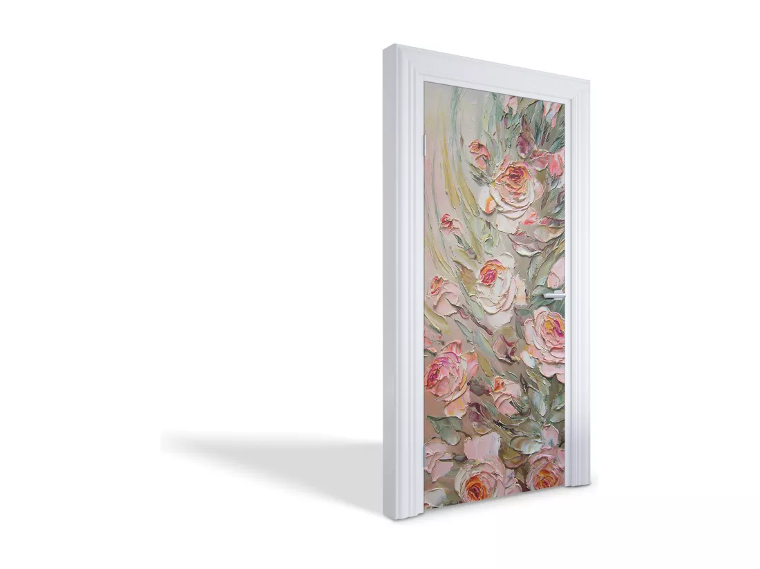 Stickers de porte autocollants - Bouquet de roses 95x205 cm