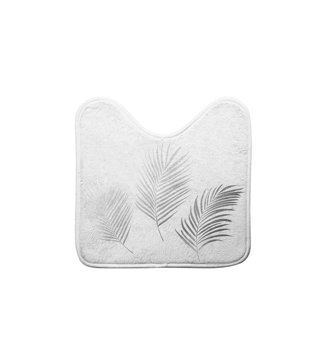 Tapis Contour WC Imprimé Orbella 45x45cm Blanc & Argent