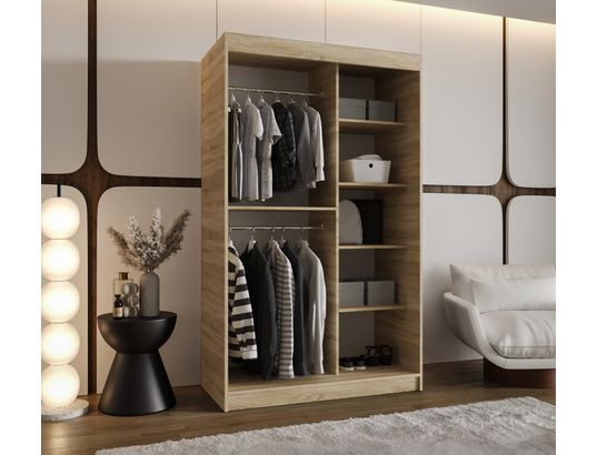 ABIKS MEUBLES - Armoire royal 200/120/62 2 portes (sonoma)
