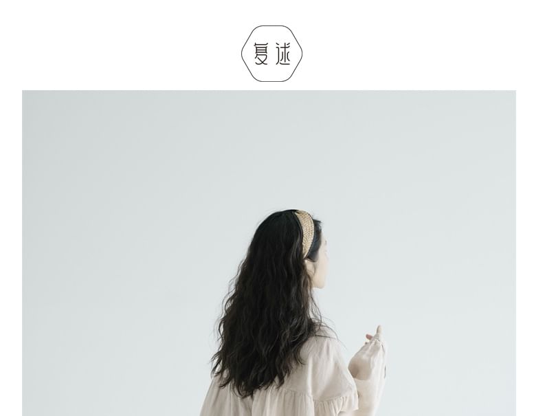 INEN - Blouse met ronde hals en pofmouwen