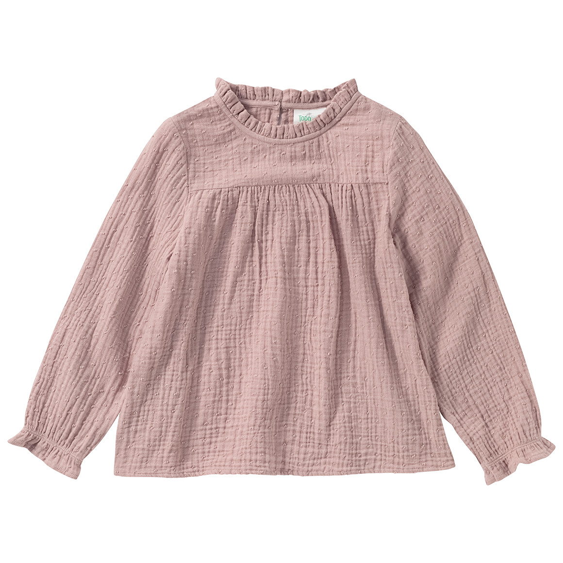 Topolino Pure Collection Mädchen Musselin-Bluse mit Strukturmuster puderrosa
