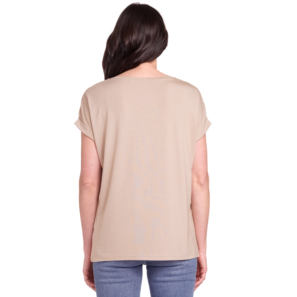 Gina Benotti Damen T-Shirt mit überschnittenen Ärmeln beige