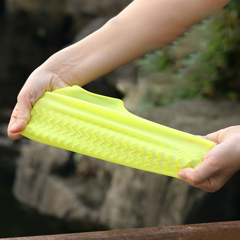 (1 Paar) Gr. M Wiederverwendbare Silikon Schuhabdeckung Schuhüberzug Wasserabweisend (Gr. 34-37) - Gelb