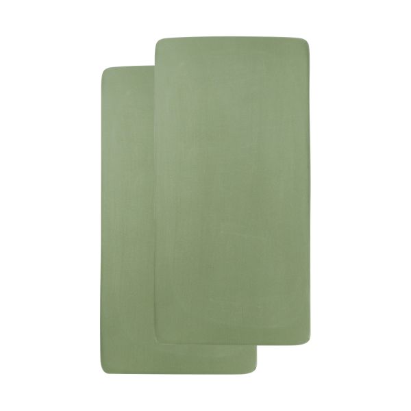 Juniorhoeslaken Uni Olive Green 70 x 140 / 150 cm 2-Pack