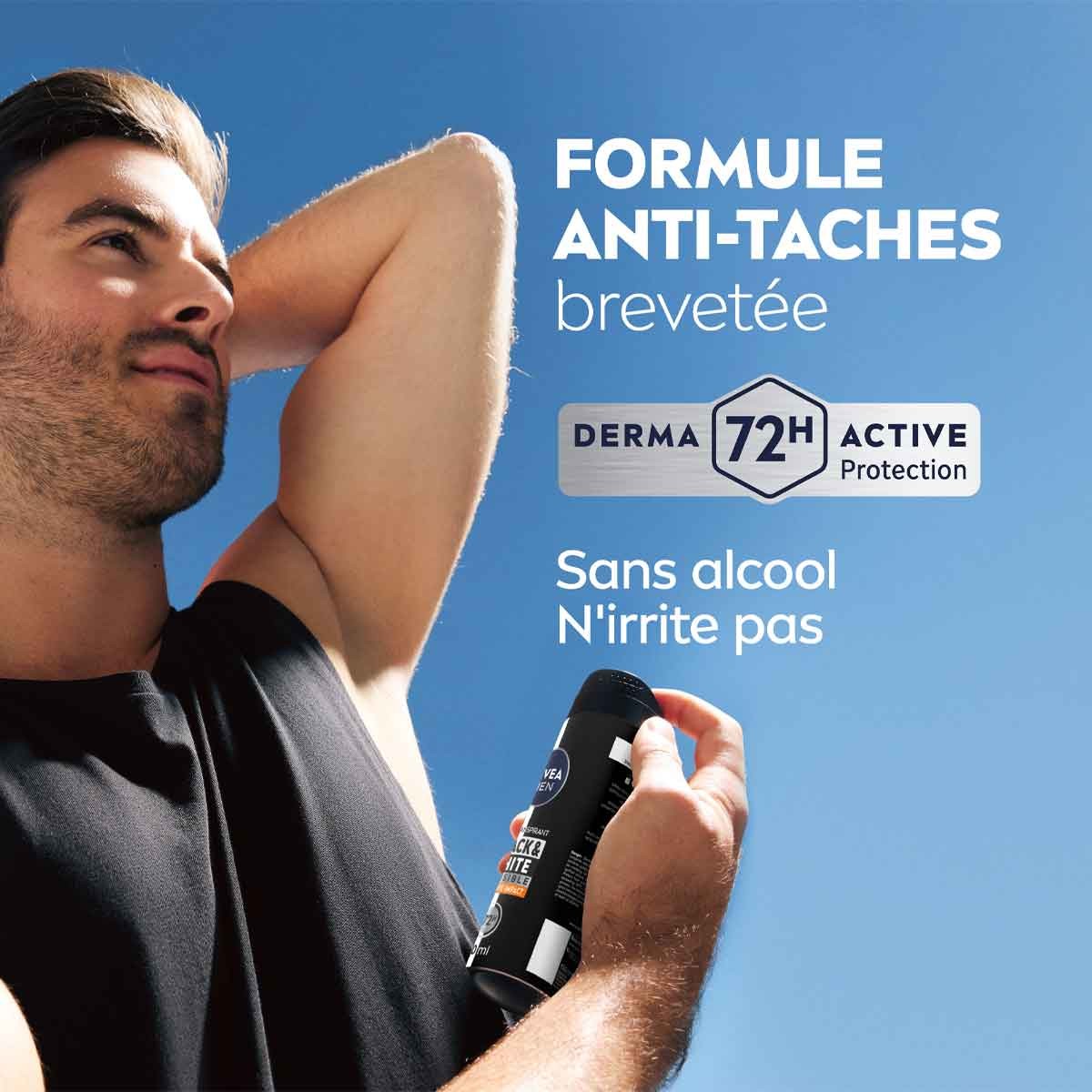 Déodorant anti-transpirant anti-traces blanches 72 h - Black & White - Homme - 200 ml