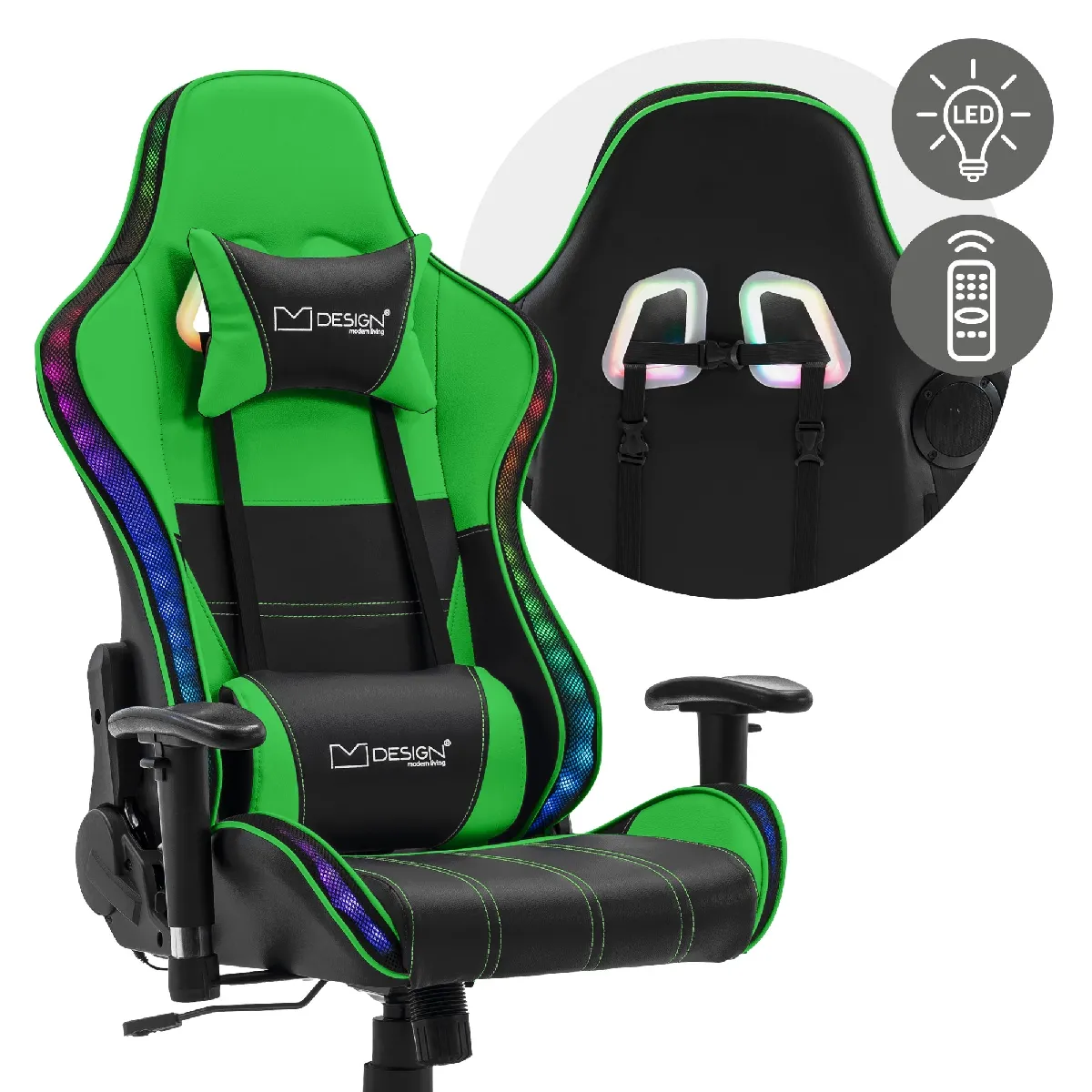 ML DESIGN MODERN LIVING ML Design Chaise de jeu LED Vert