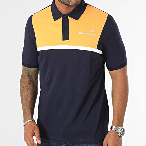 Polo Manches Courtes A Bandes 40343 Mixable Bleu Marine Jaune