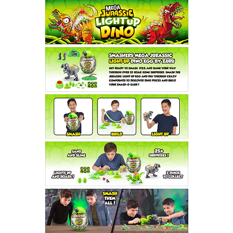 Smashers Mega Jurassic Light Up Dino æg