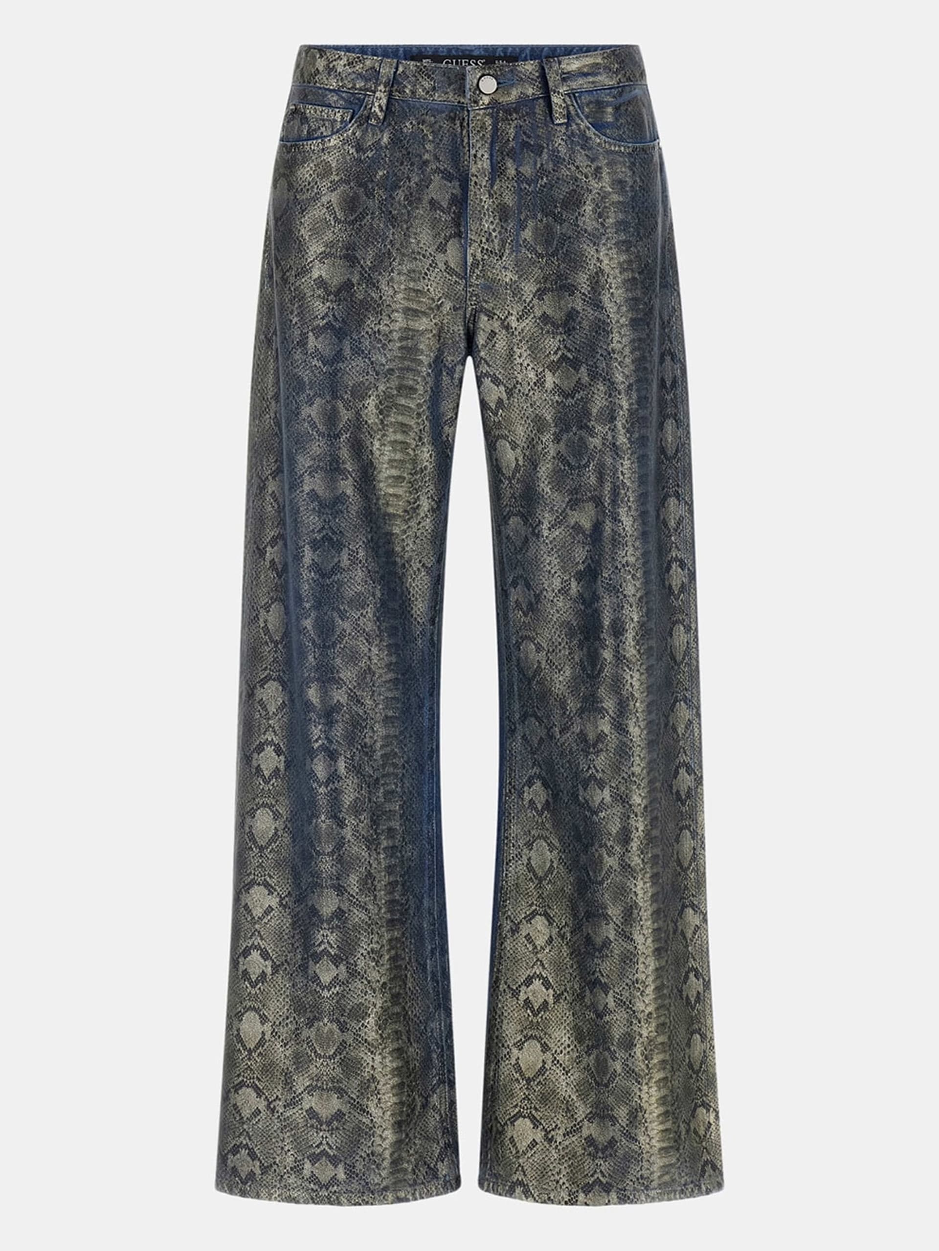 Calça jeans Bellflower com estampa de pele de cobra