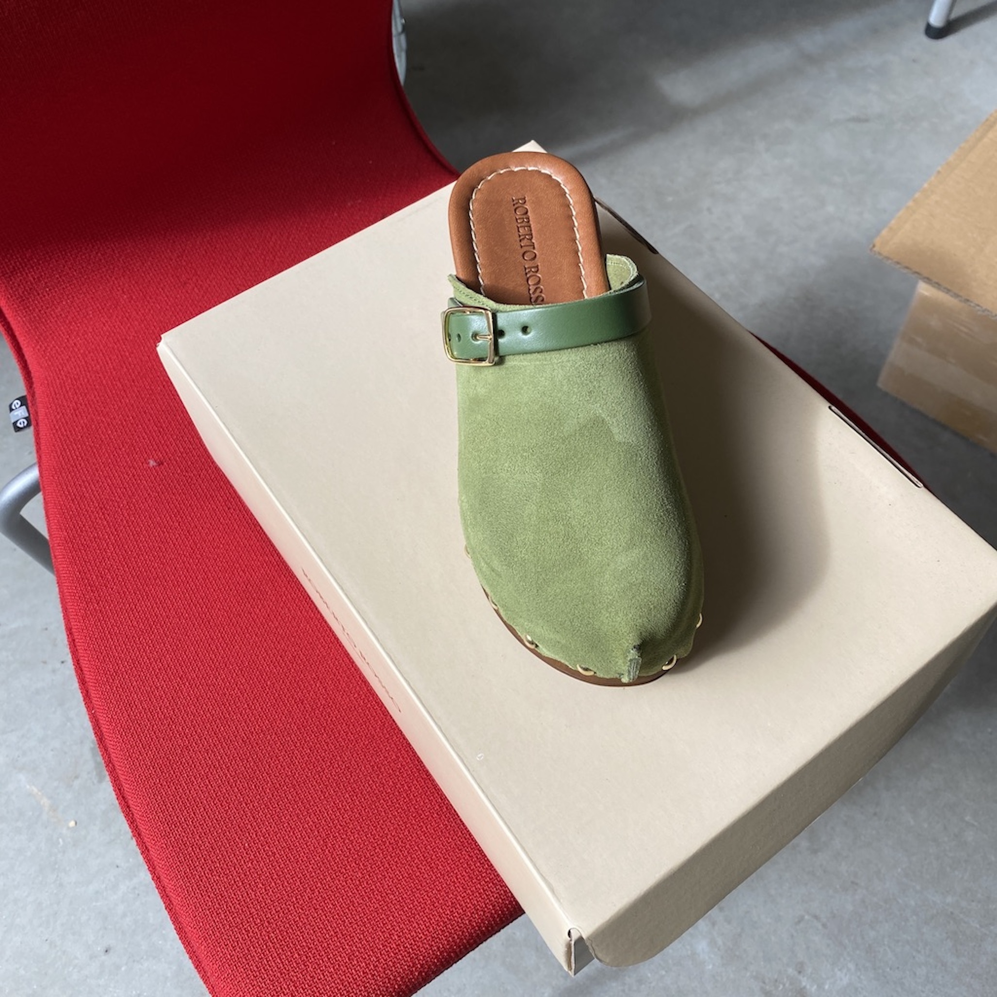 Roberto Rosso - Clogs Suede Leather Green