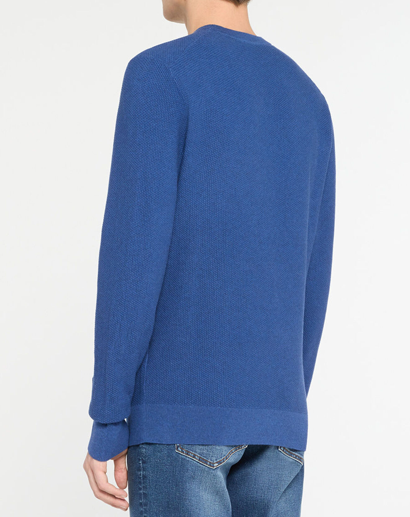 Hackett London Pull Texturé bleu moyen
