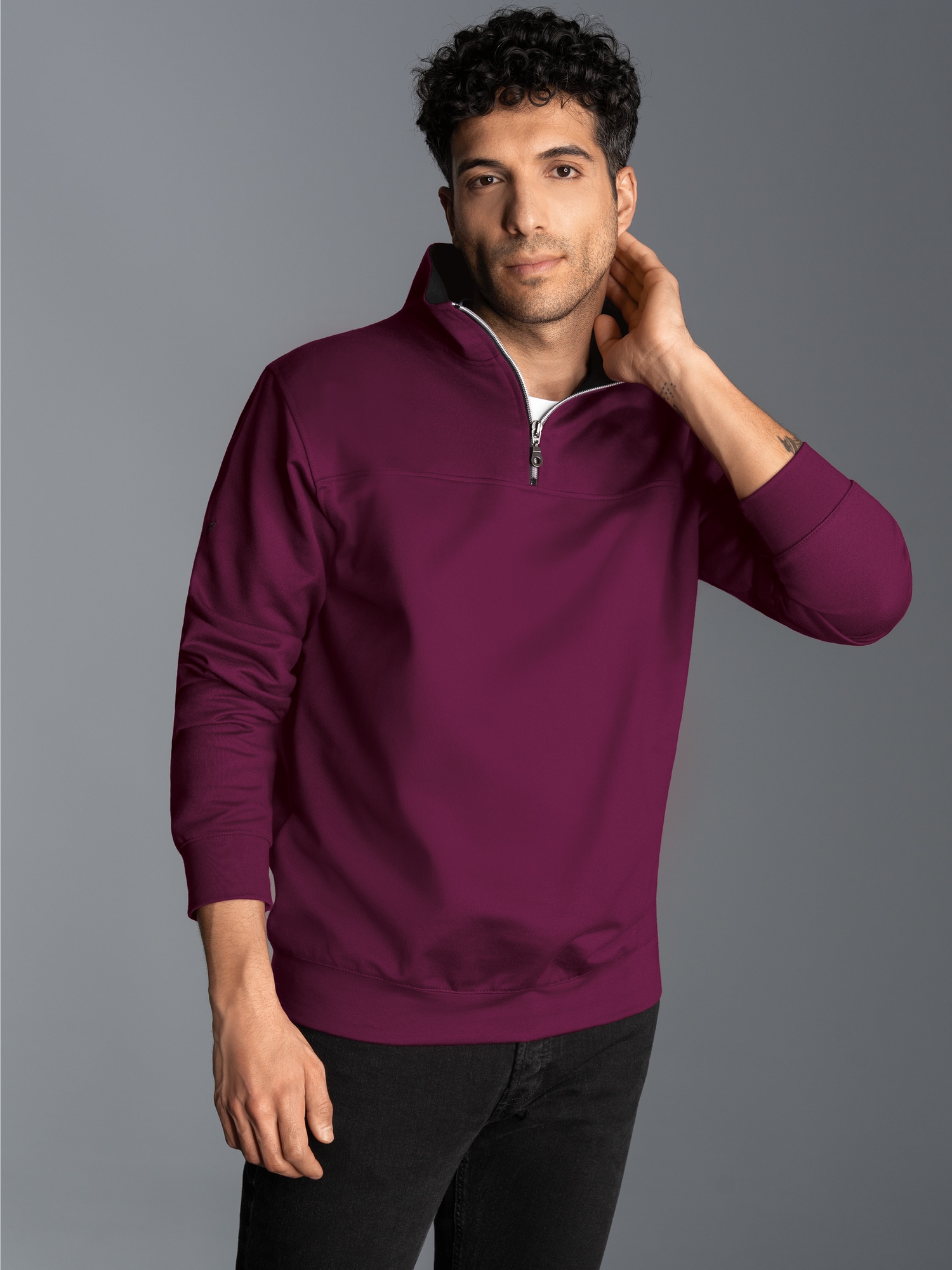 Sweatshirt mit Reißverschluss Sangria