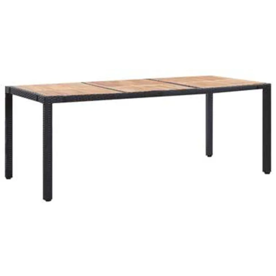 vidaXL - Tuinset - Zwart - Poly rattan - 190 cm tafellengte