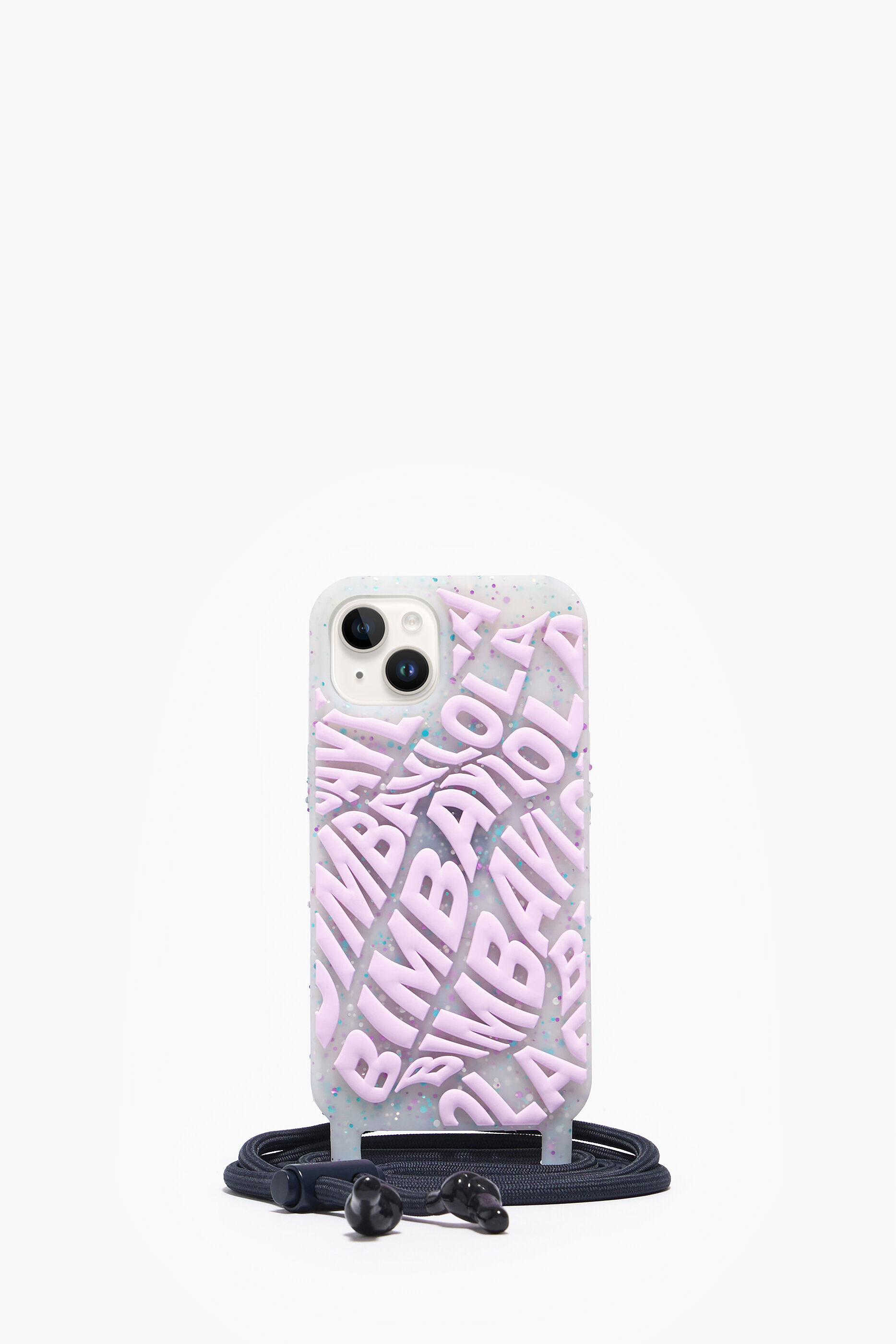 Capa transparente para iPhone 14 com logo lilás