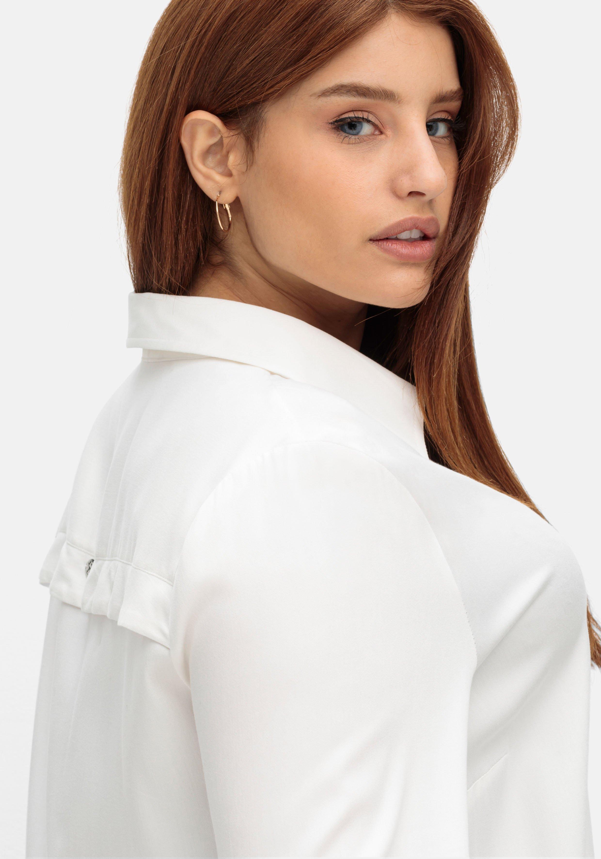 Leicht glänzende Hemdbluse in Petite Passform
