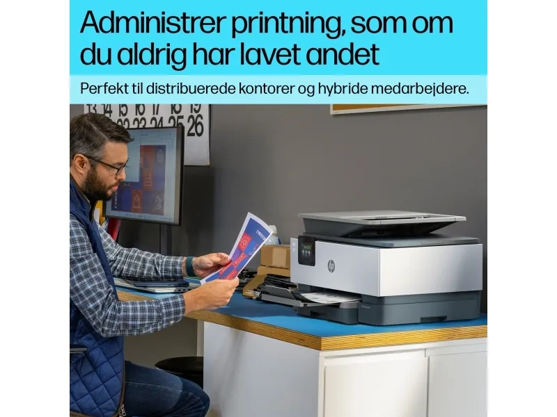 HP Officejet Pro 9120b All-in-One - Multifunktionsprinter - farve - blækprinter - Legal (216 x 356 mm) (original) - A4/Legal (medie) - op til 19 spm (kopiering) - op til 20 spm (udskriver) - 250 ark - 33.6 Kbps - USB 2.0, LAN, Wi-Fi(n), USB vært