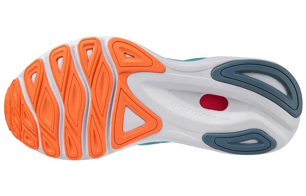 Mizuno Wave Skyrise 4 Hardloopschoenen Blauw/Wit/Oranje Dames