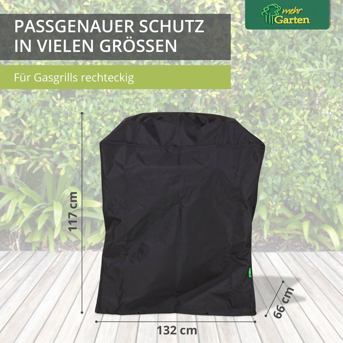 More Garden - Premium gasgrillhoes: 76(B) x 66(D) x 109(H) cm | Waterdichte en weerbestendige gasgrillhoes van Oxford 600D-stof | Grillkaphoes | Zwart