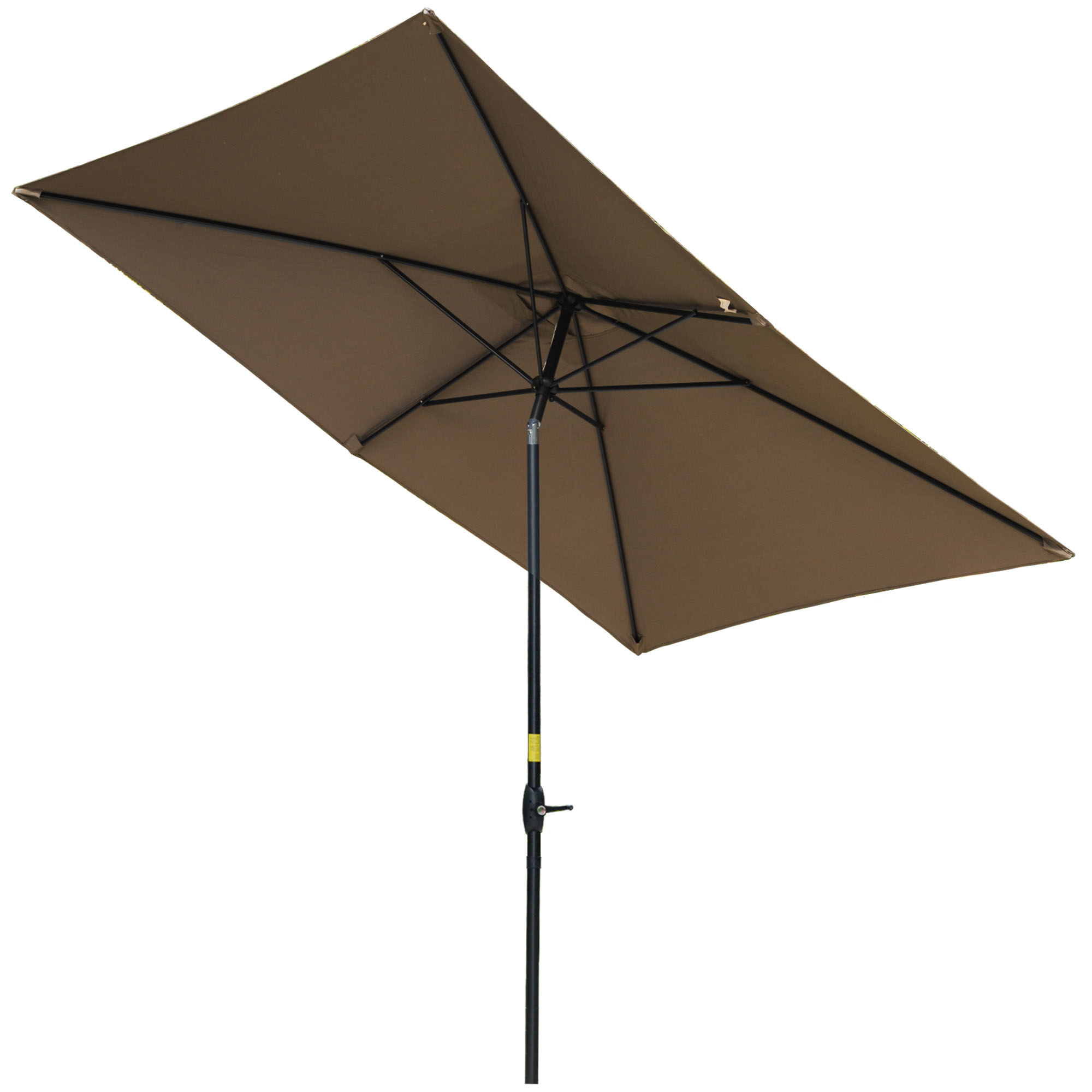 Guarda-sol de jardim Outsunny 296x197x244,5 cm com proteção UV50+, em alumínio, inclinável, com cobertura ventilada e manivela, ideal para pátios, varandas e áreas externas.