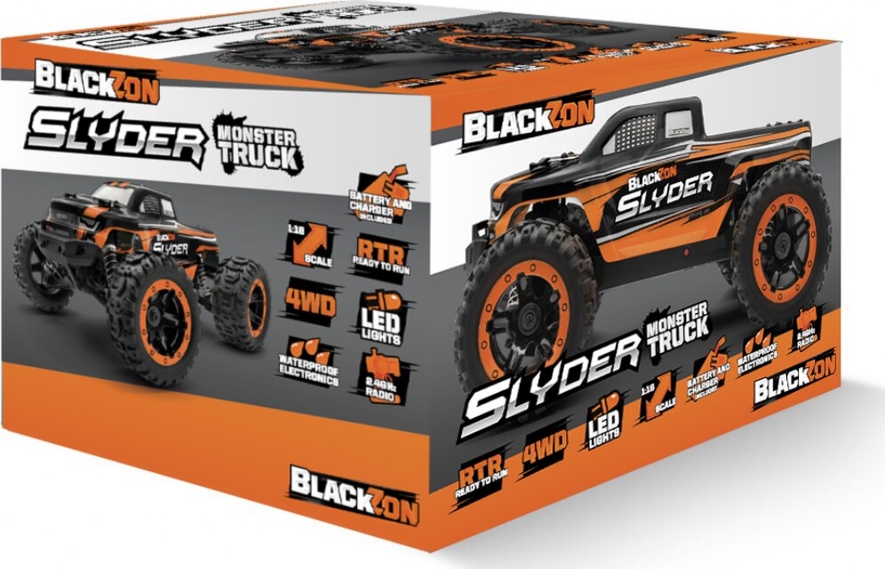 Blackzon - Slyder Monster Truck Fjernstyret - 1:16 - Orange