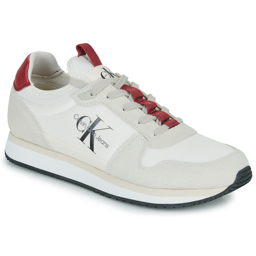 Calvin Klein Jeans - RUNNER SOCK LACEUP NY-LTH - Blanc / Rouge