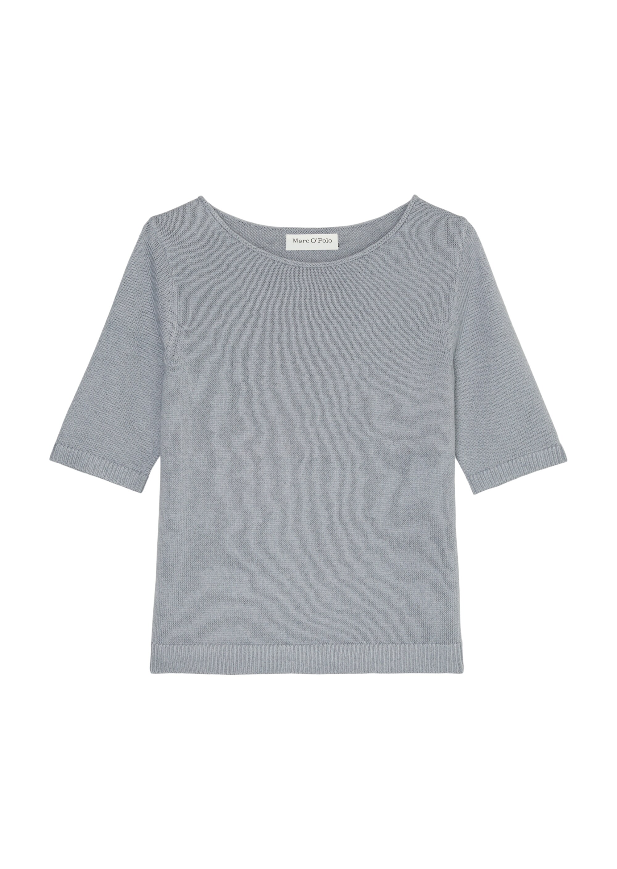 Kurzarm-Pullover regularaus Organic-Cotton-Leinen-Mix