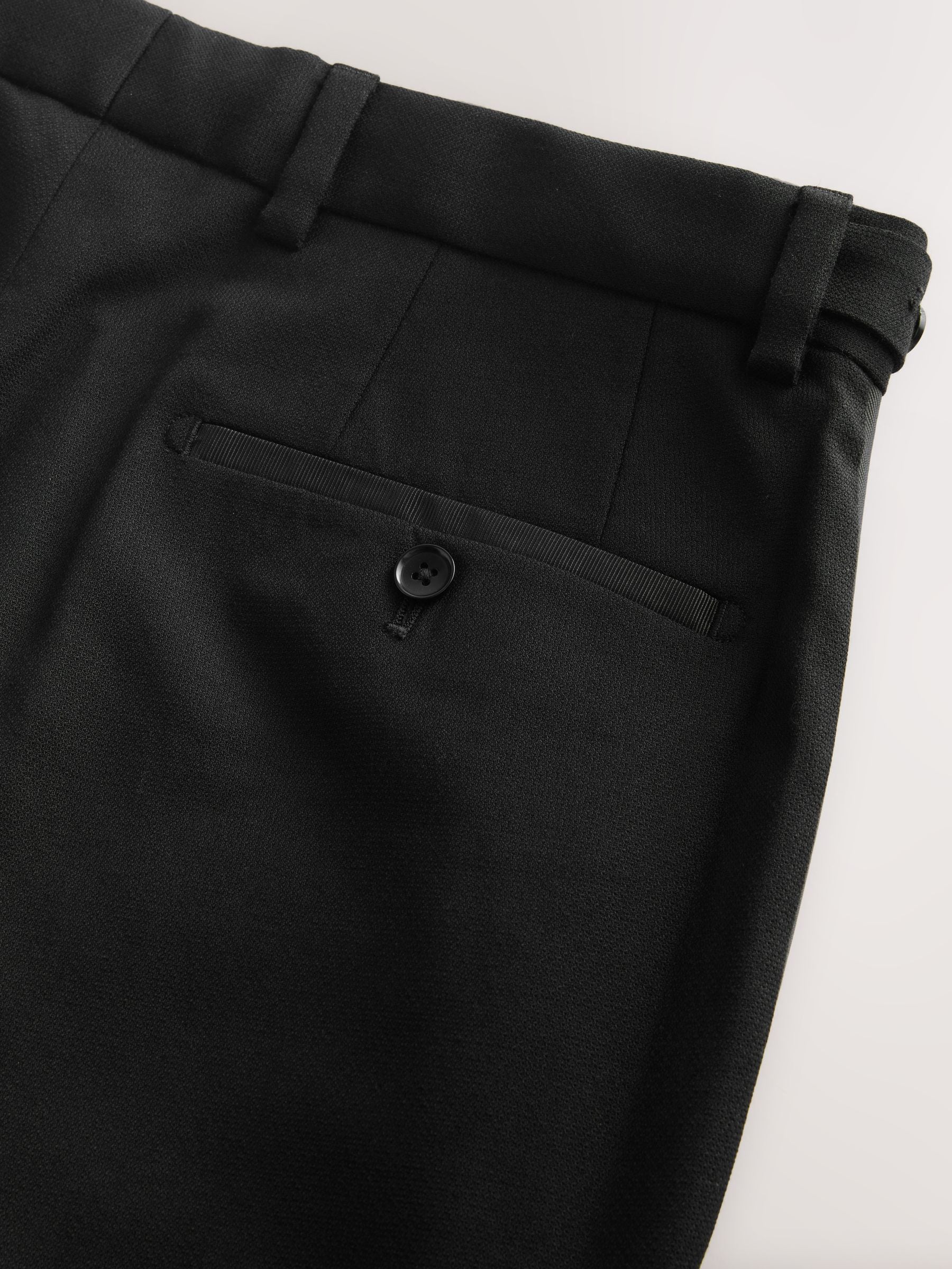 Zwart - Regular Fit Signature Marzotto Wool Tuxedo Trousers With Side Tape Detail
