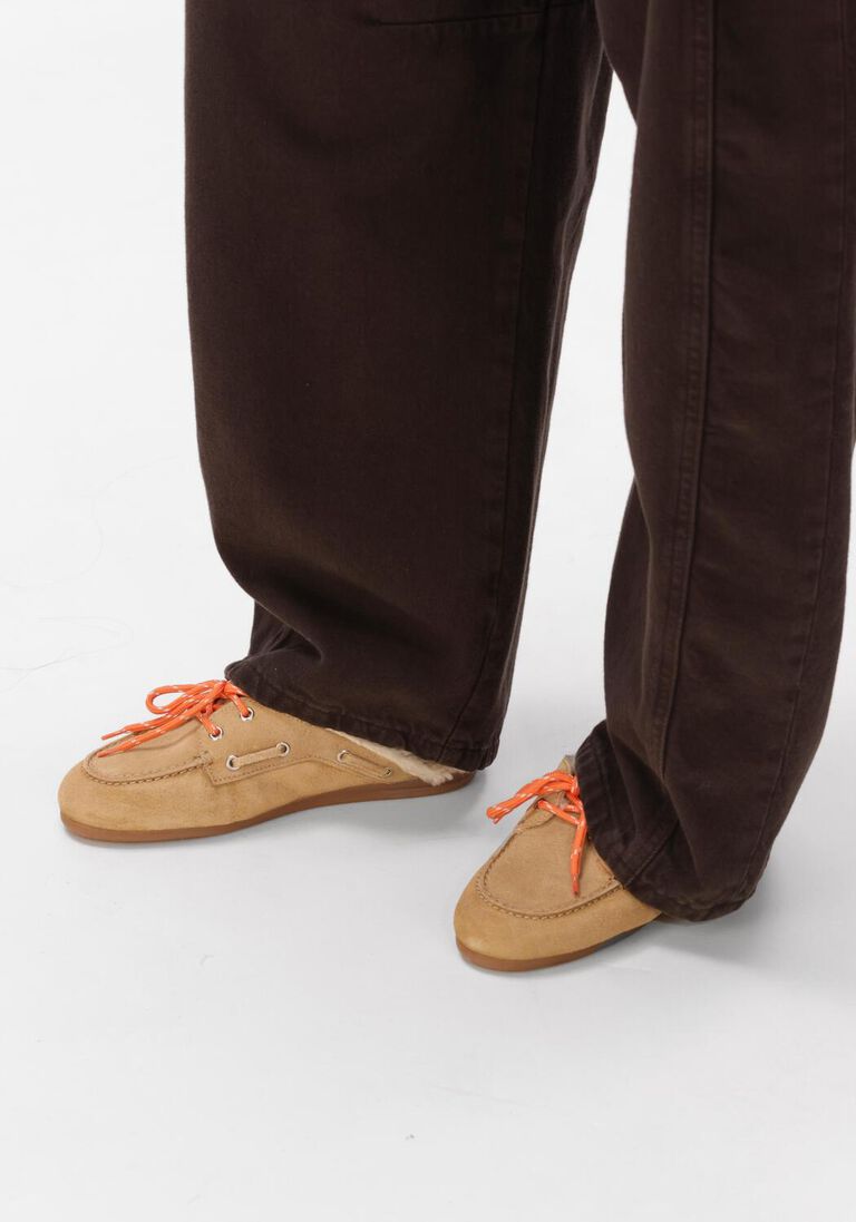 camel posa loafers boat loafer mule fur