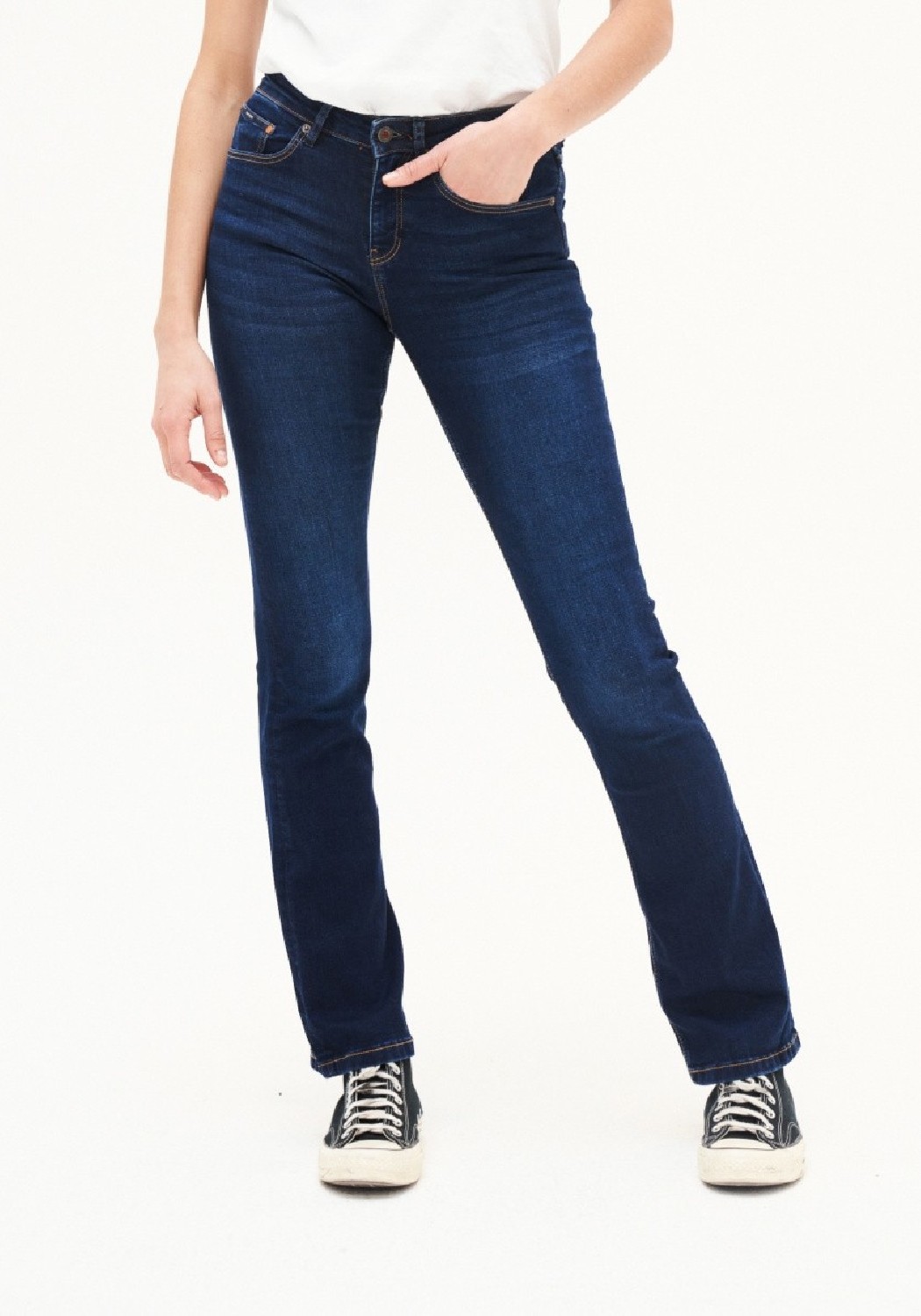 Kuyichi Damen-Jeans Amy Bootcut Herbal Blue Deep Blue