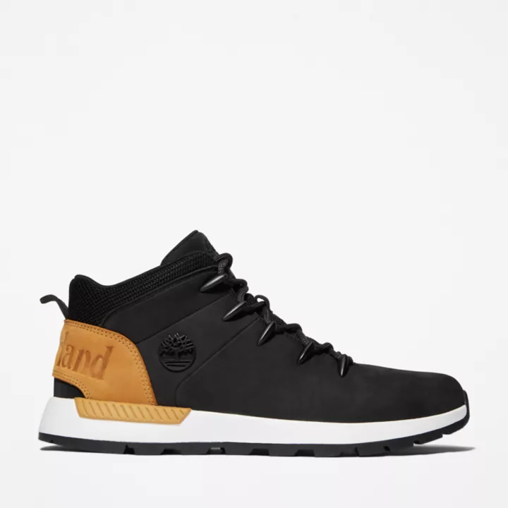 Bota de caminhada Sprint Trekker para homens, nas cores preta e amarela.