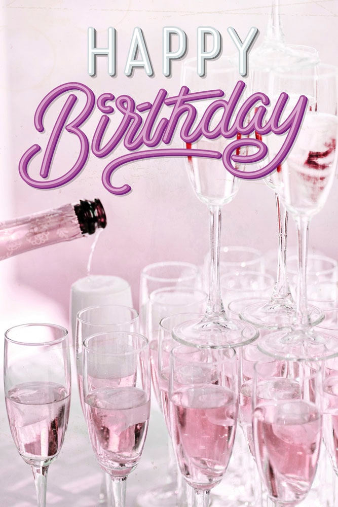 queence Metallbild »Champagne Birthday« Getränke | Schriftzug | Sprüche | Sprüche & Texte 1 Stk. tlg. Stahlschild, Blechschild, Sprüche, Texte, Geburtstag
