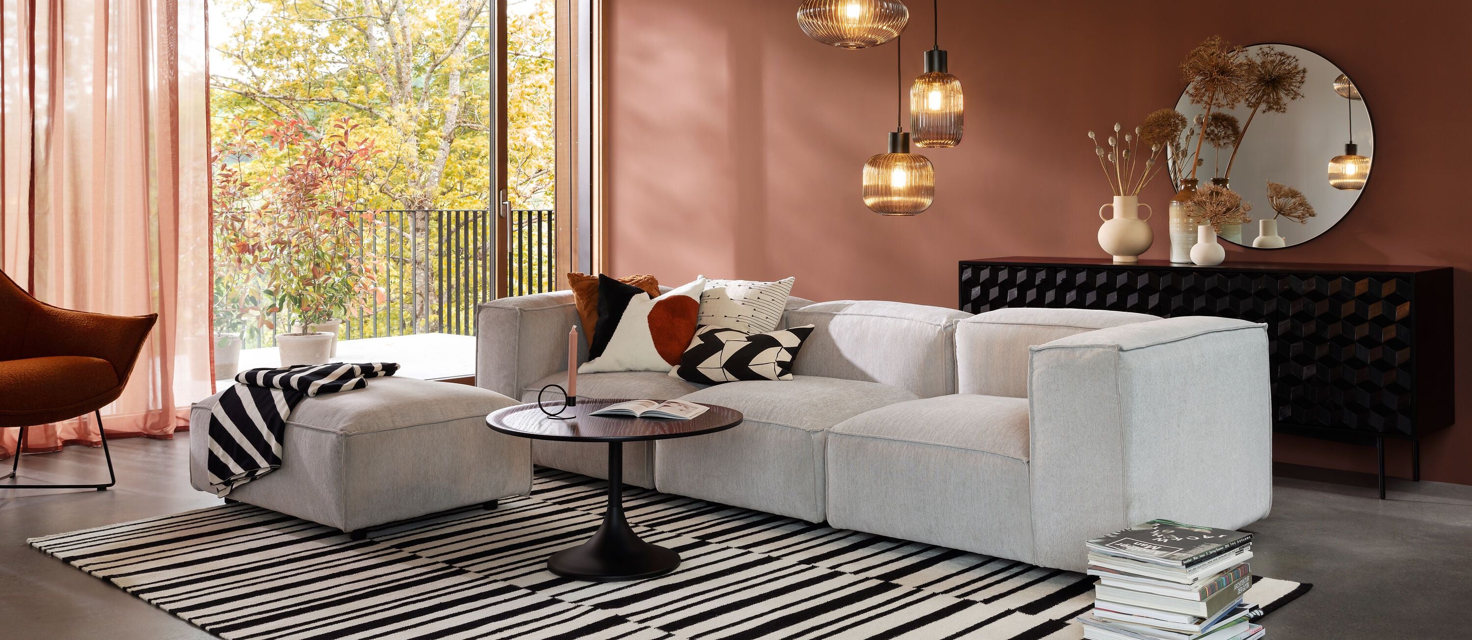 MOOD Ecksofa - Anthrazit / B: 291.0 cm x T: 168.0 cm x H: 65.0 cm