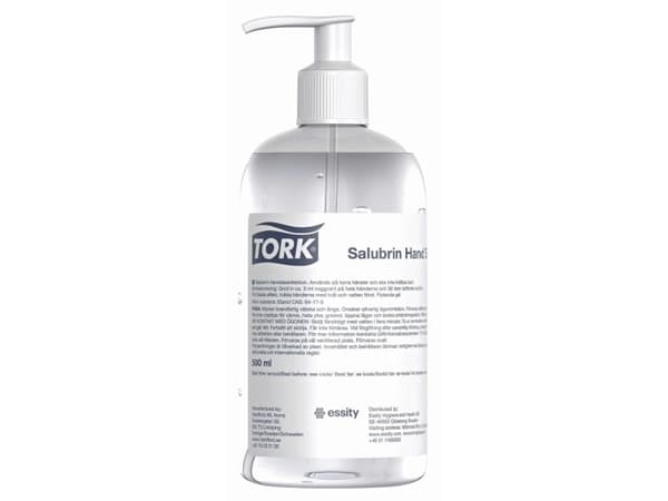 Hånddesinfektions gel Tork 500 ml Salubrin 70% pumpeflaske - (karton á 8 stk.)