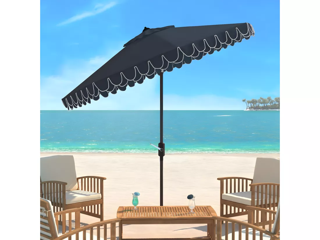 Parasol Marine/Blanc OPEN: 255 x 255 X 250 CLOSE: 15 x 15 x 250 cm - Valance