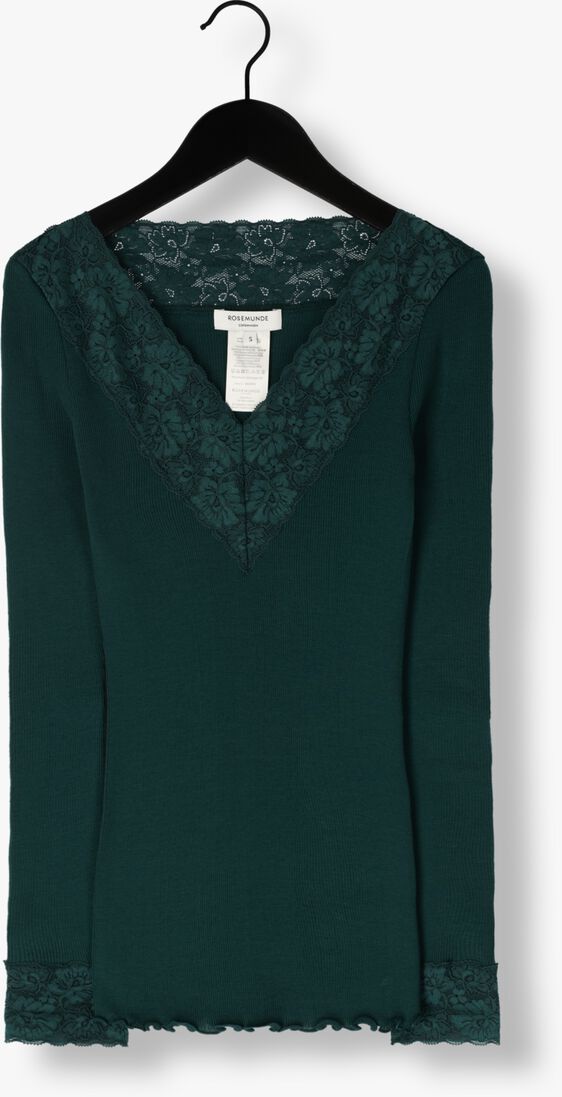 ROSEMUNDE donkergroene rosemunde top organic t-shirt lace